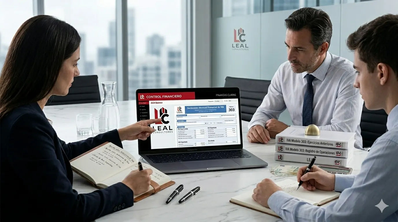 Asesor de Leal Consultores en reunión con clientes